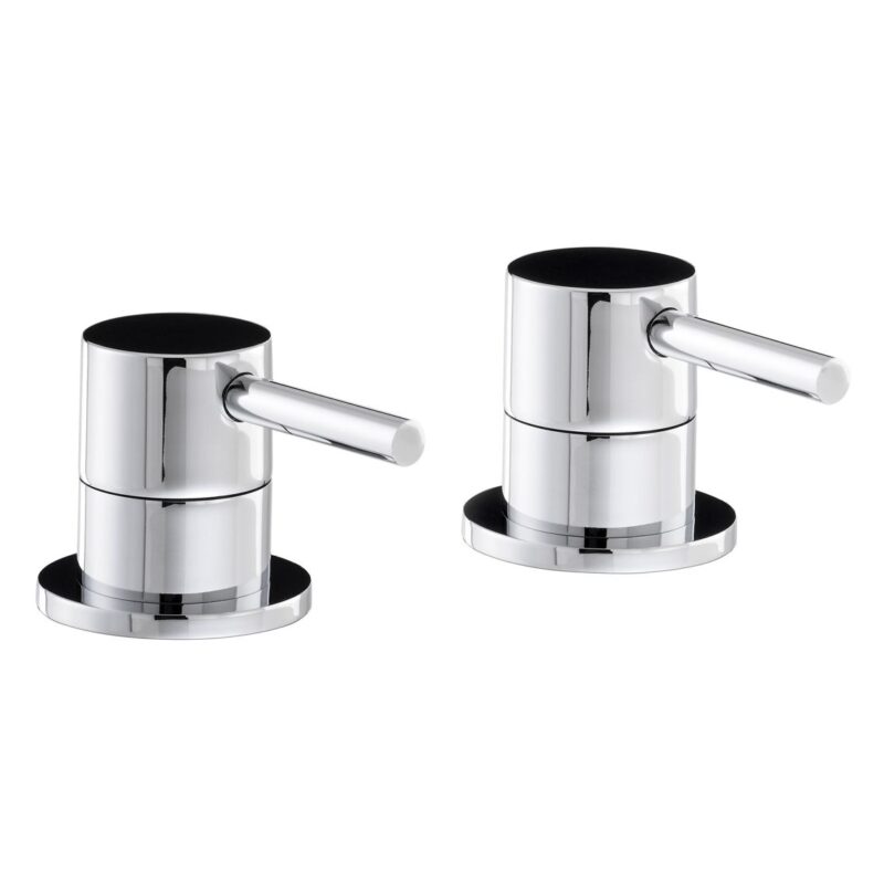 Abode Harmonie Round Bath Filler Panel Valves Chrome