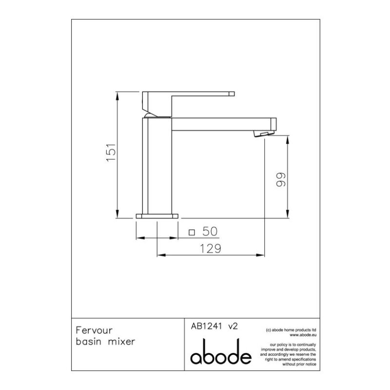 Abode Fervour Basin Mixer Tap Chrome