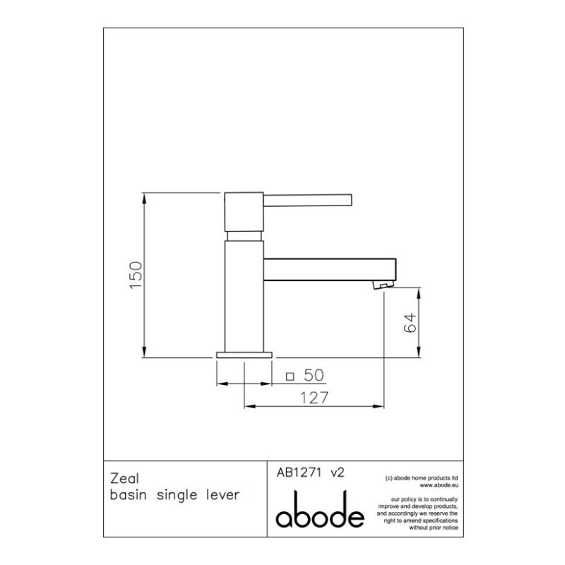 Abode Zeal Mono Basin Mixer Tap Chrome
