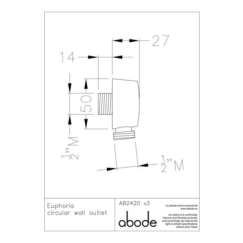 Abode Euphoria Circular Wall Outlet Chrome