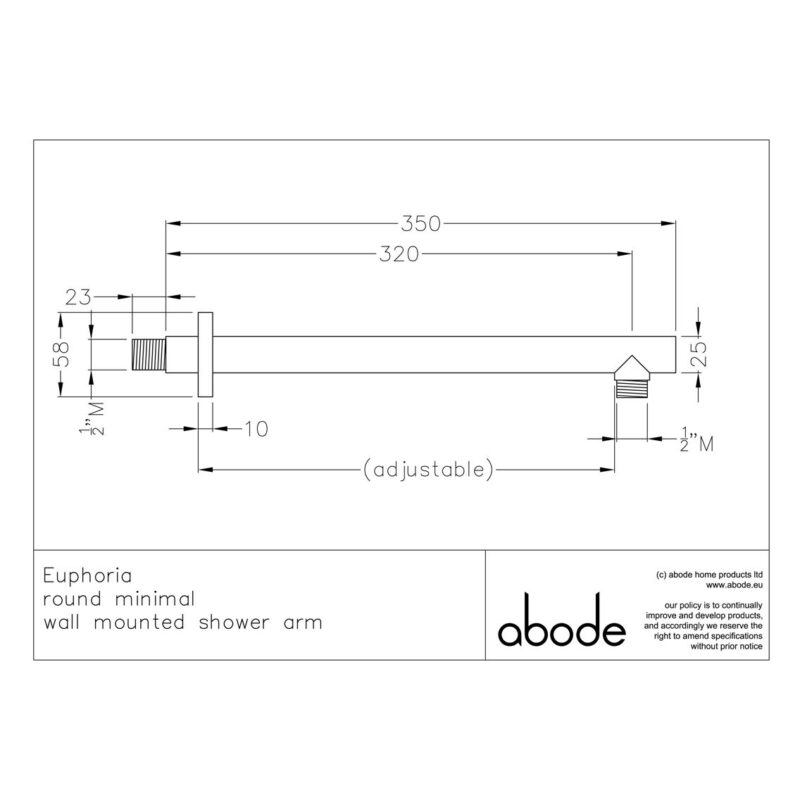Abode Euphoria Wall Mounted Circular Shower Arm Chrome