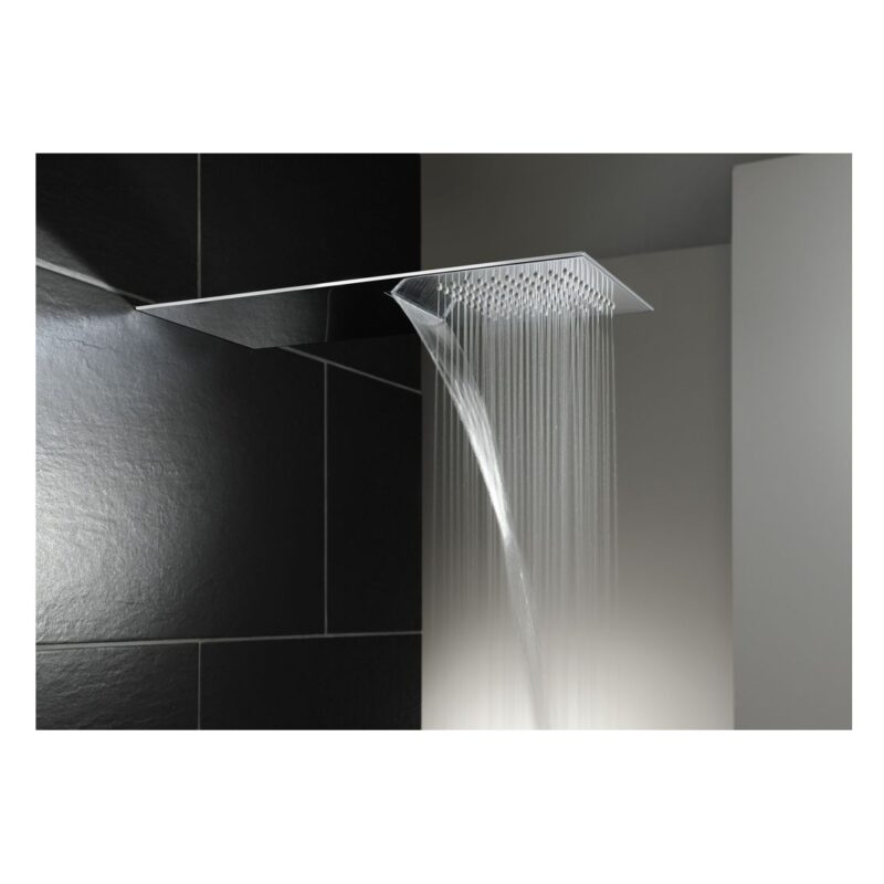Abode Storm Slimline 3mm Wall Mounted Waterfall Showerhead Steel