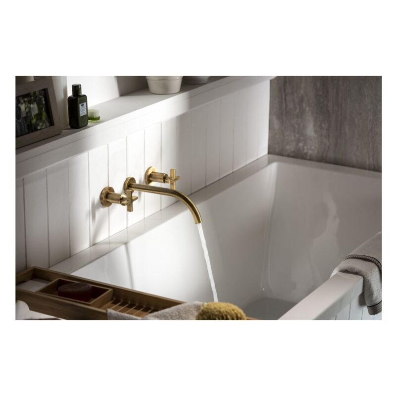 Abode Serenitie Wall Mounted Basin/Bath Mixer Tap Antique Brass