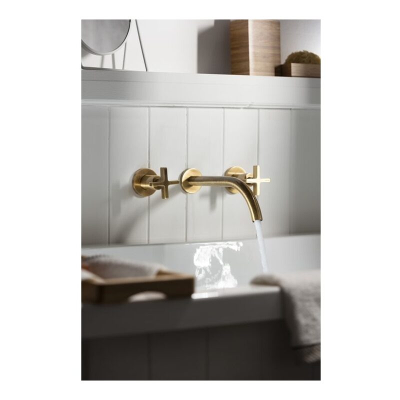 Abode Serenitie Wall Mounted Basin/Bath Mixer Tap Antique Brass