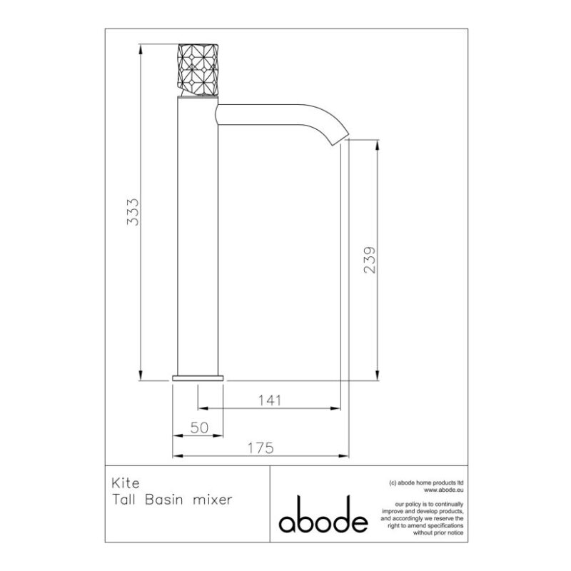 Abode Kite Tall Basin Mixer Tap Antique Brass