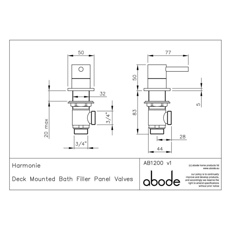 Abode Harmonie Round Bath Filler Panel Valves Matt Black