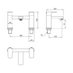 Abode Aquip Deck Mounted Bath Filler Tap Brushed Brass