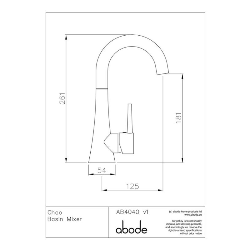 Abode Chao Basin Mixer Tap Chrome