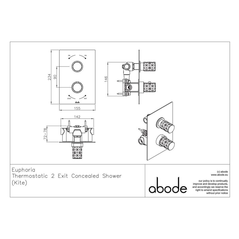 Abode Kite Concealed 2 Outlet Shower Chrome
