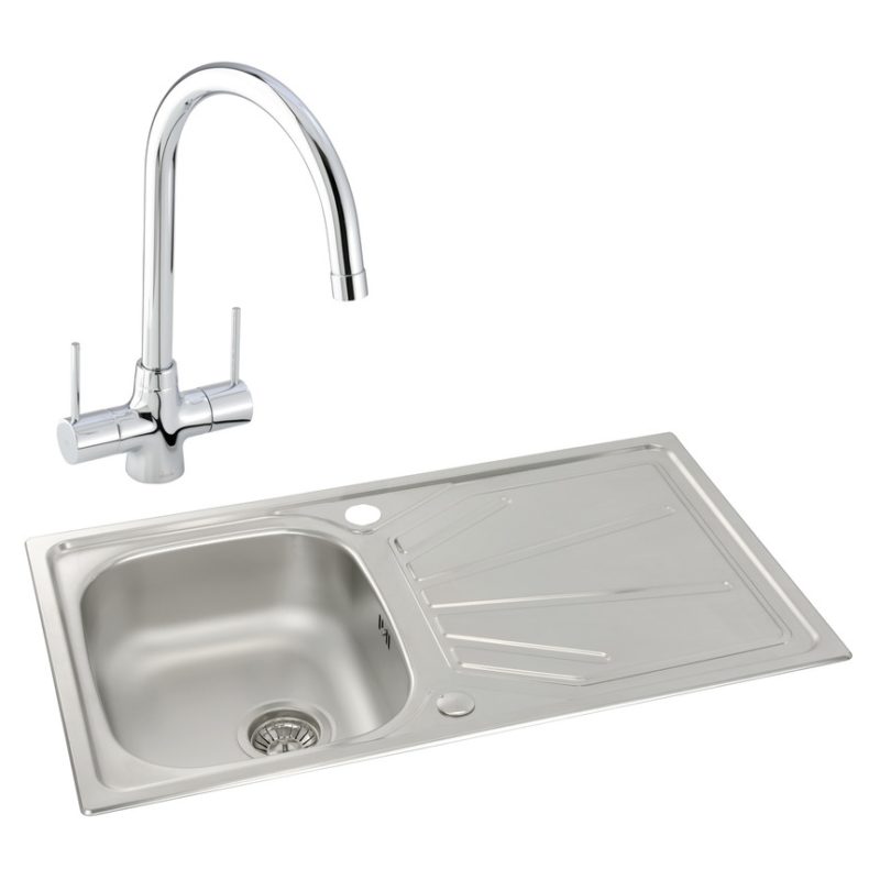 Abode Trydent 1 Bowl Inset Stainless Steel Sink & Nexa Tap Pack