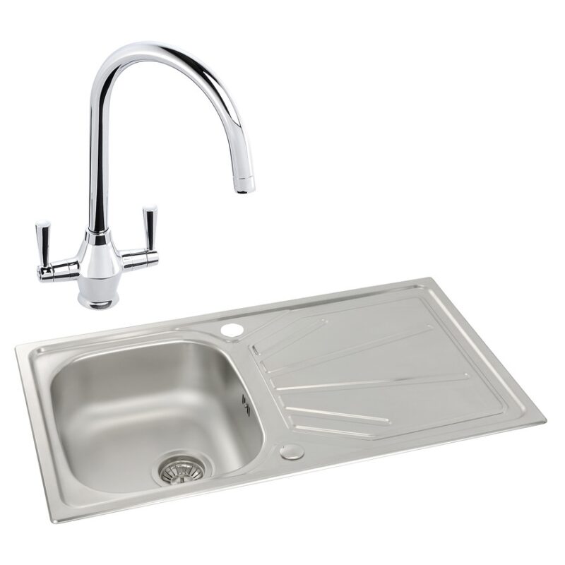 Abode Trydent 1 Bowl Inset Stainless Steel Sink & Astral Tap Pack Abode Trydent 1 Bowl Inset Stainless Steel Sink & Astral Tap Pack