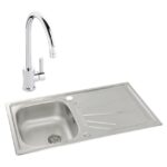 Abode Trydent 1 Bowl Inset Stainless Steel Sink & Atlas Tap Pack