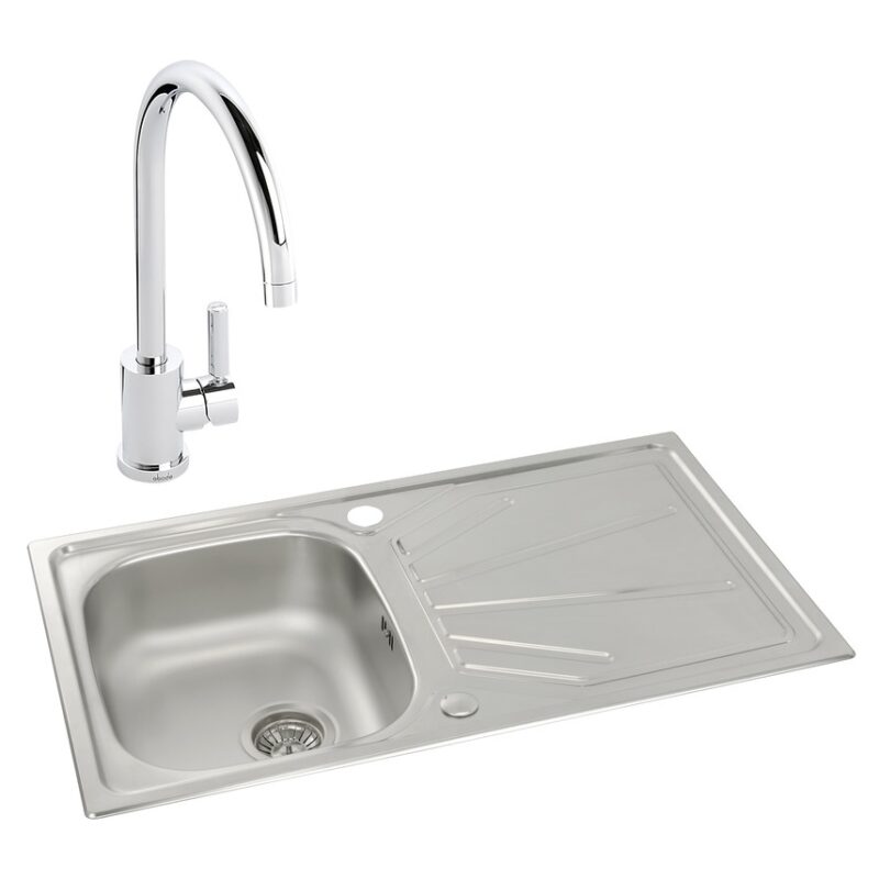 Abode Trydent 1 Bowl Inset Stainless Steel Sink & Atlas Tap Pack Abode Trydent 1 Bowl Inset Stainless Steel Sink & Atlas Tap Pack