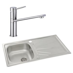 Abode Trydent 1 Bowl Inset Stainless Steel Sink & Specto Tap Pack