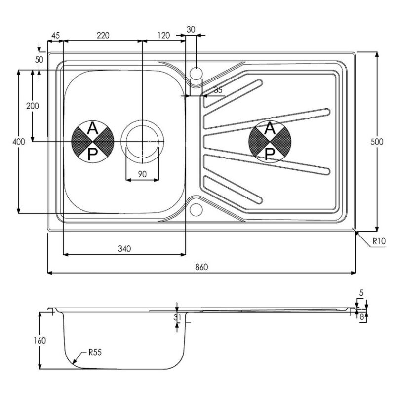 Abode Trydent 1 Bowl Inset Stainless Steel Sink & Specto Tap Pack
