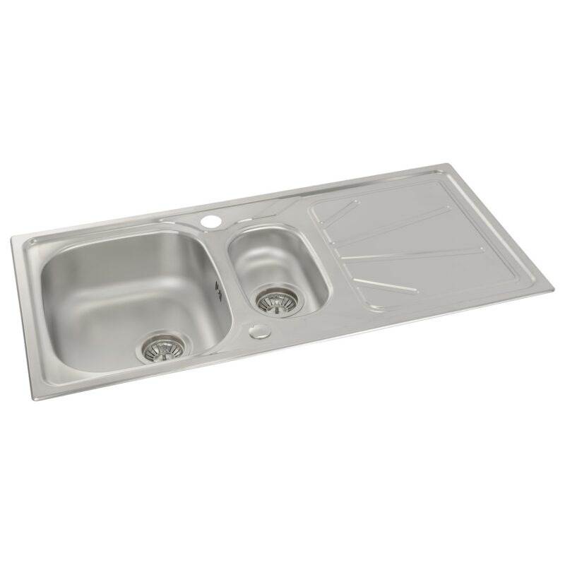 Abode Trydent 1.5 Bowl Inset Stainless Steel Sink & Specto Tap Pack