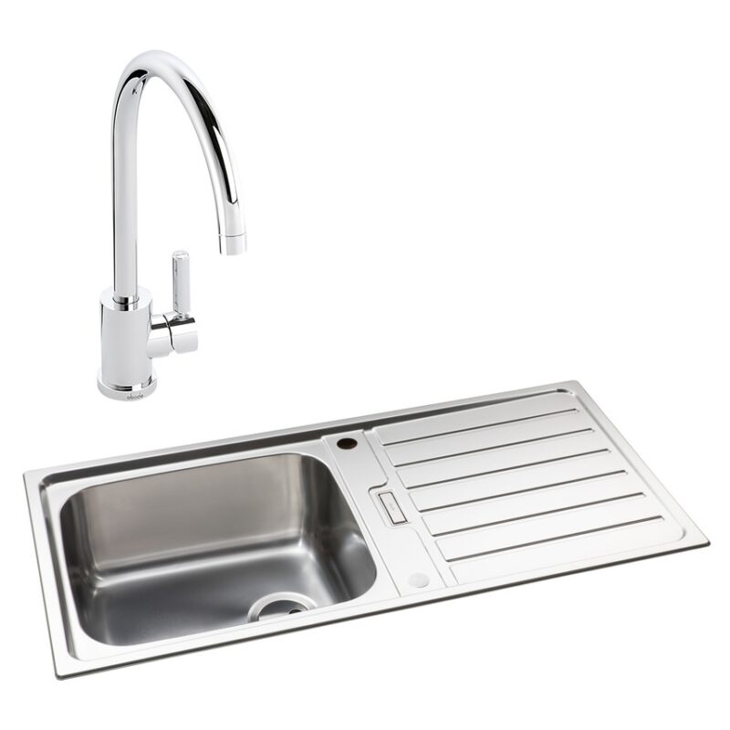 Abode Neron 1 Bowl Inset Stainless Steel Sink & Atlas Tap Pack Abode Neron 1 Bowl Inset Stainless Steel Sink & Atlas Tap Pack