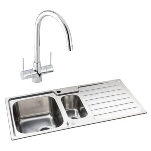 Abode Neron 1.5 Bowl Inset Stainless Steel Sink & Nexa Tap Pack