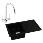 Abode Xcite 1 Bowl Inset Black Metallic Sink & Nexa Tap Pack