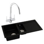 Abode Xcite 1.5 Bowl Inset Black Metallic Sink & Nexa Tap Pack