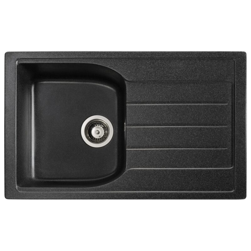 Abode Oriel 1 Bowl Inset Black Granite Sink & Nexa Tap Pack
