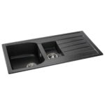 Abode Oriel 1.5 Bowl Inset Black Granite Sink & Astral Tap Pack