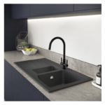 Abode Oriel 1.5 Bowl Inset Black Granite Sink & Atlas Tap Pack