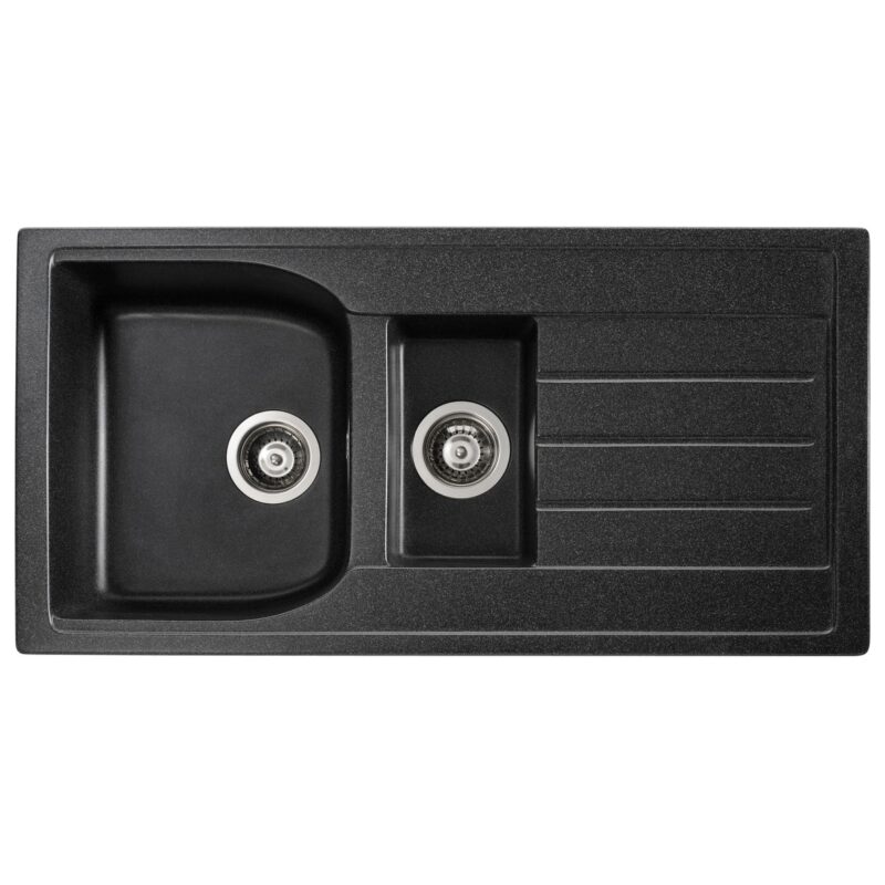 Abode Oriel 1.5 Bowl Inset Black Granite Sink & Specto Tap Pack