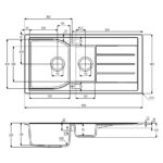 Abode Oriel 1.5 Bowl Inset Black Granite Sink & Specto Tap Pack