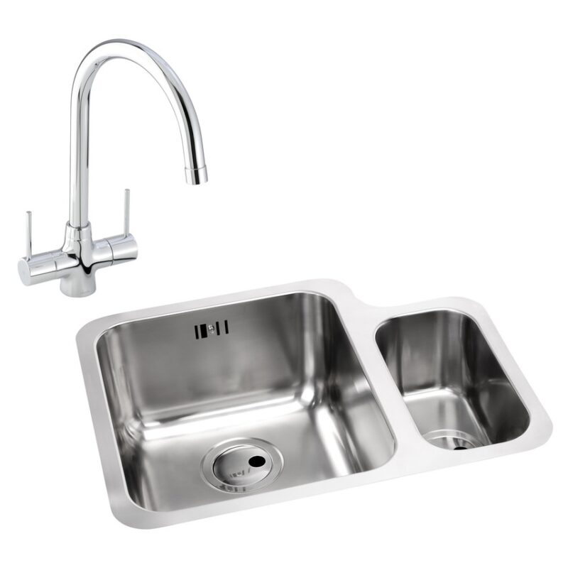Abode Matrix 1.5 Bowl LHMB Undermount Steel Sink & Nexa Tap Pack Abode Matrix 1.5 Bowl LHMB Undermount Steel Sink & Nexa Tap Pack