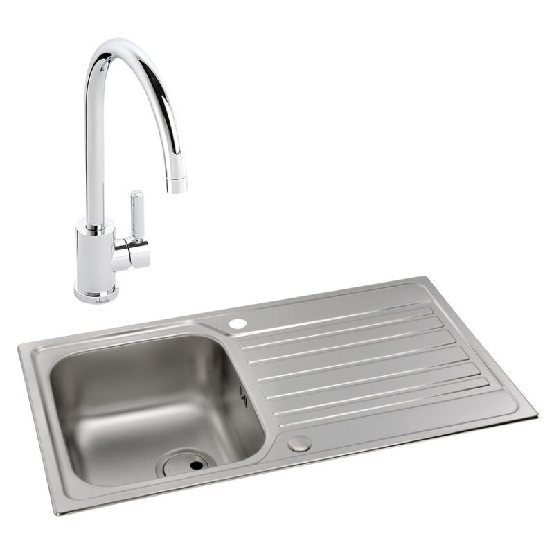 Abode Connekt 1 Bowl Inset Stainless Steel Sink & Atlas Tap Pack