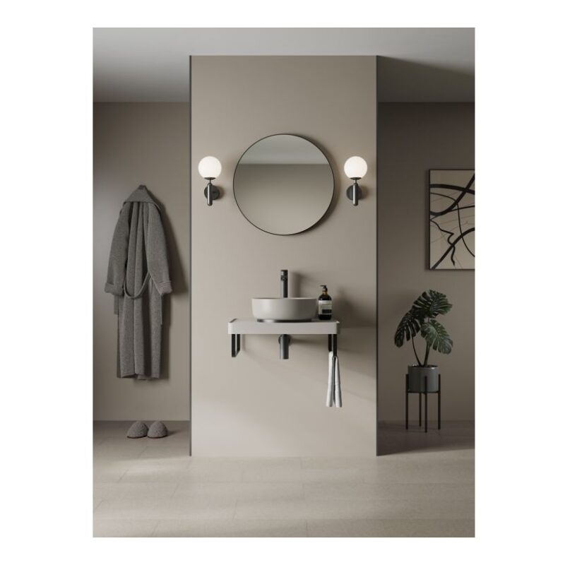 Abode Mayar 600mm Round Mirror Matt Black