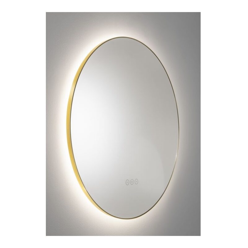 Abode Mayar 600mm Round LED Mirror Brushed Brass