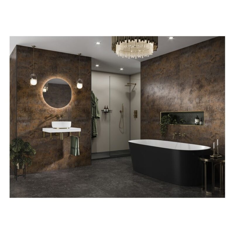 Abode Mayar 600mm Round LED Mirror Brushed Brass