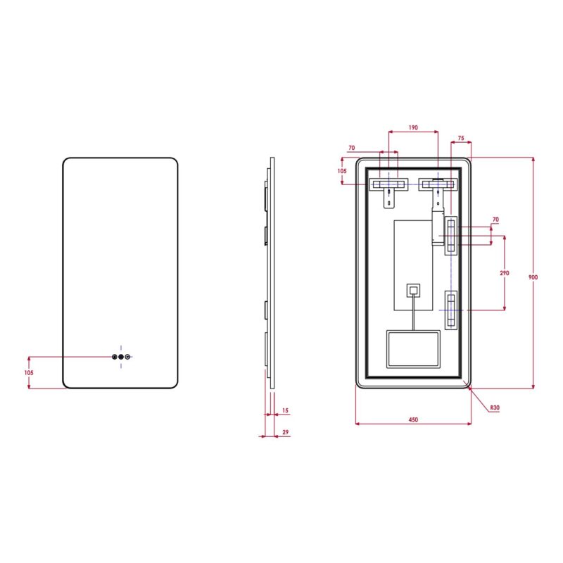 Abode Mayar 450x900mm Tablet LED Mirror Brushed Brass