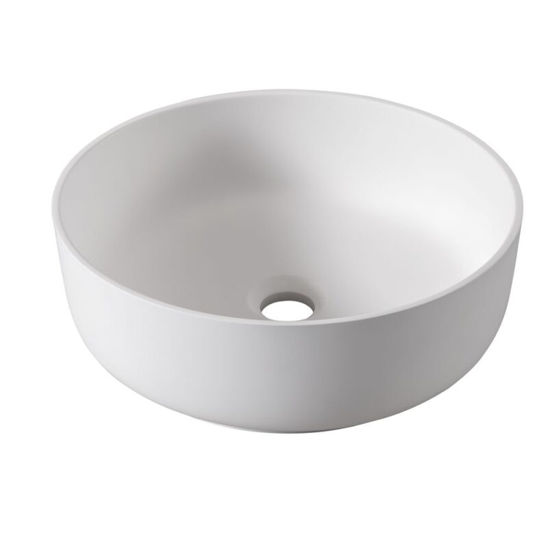 Abode Tableau/Cava Shelf & Round Basin Set Chalk White/Chrome