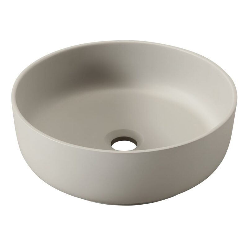 Abode Tableau/Cava Shelf & Round Basin Set Pebble Grey/Matt Black