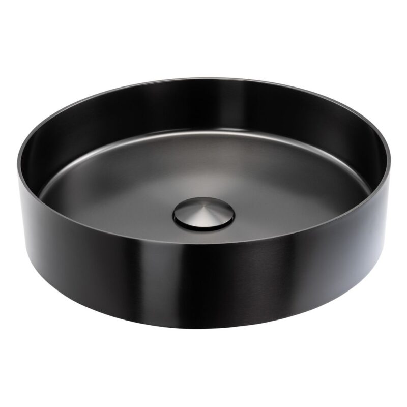Abode Tableau/Iox Shelf & Round Basin Set Pebble Grey/Matt Black
