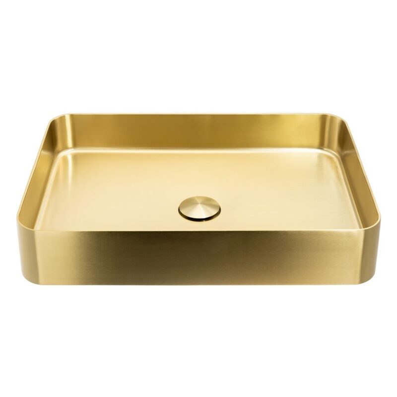 Abode Tableau/Iox Shelf & Tablet Basin Set Chalk White/Brushed Brass