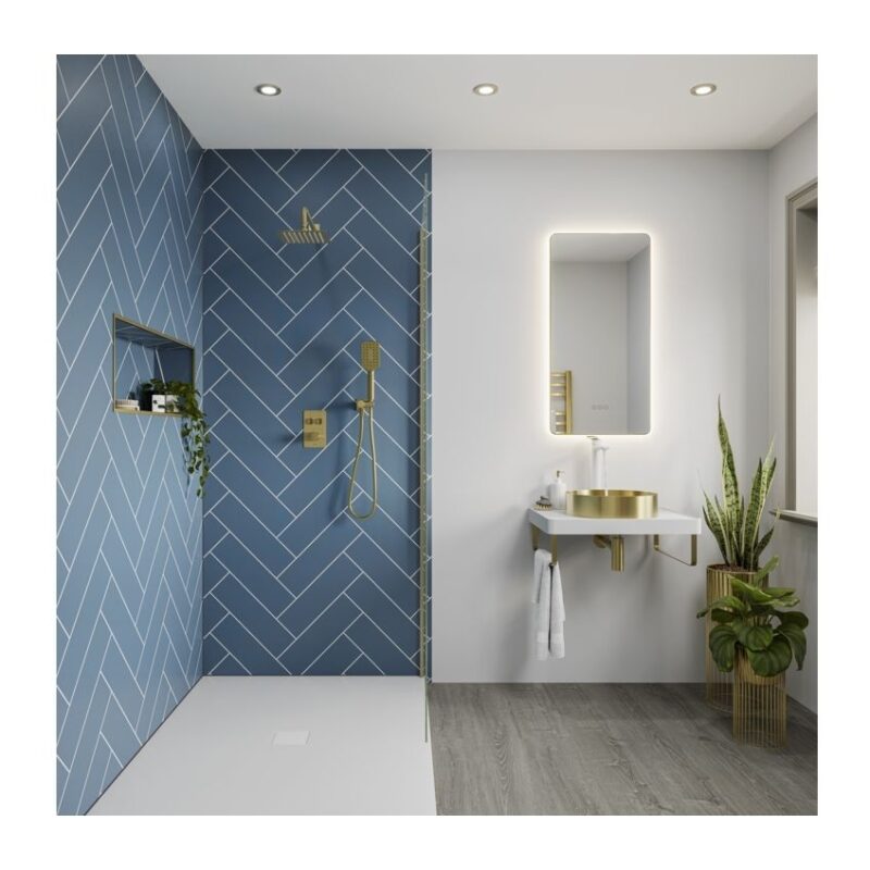 Abode Tableau 600mm Basin Shelf & Brackets Chalk White
