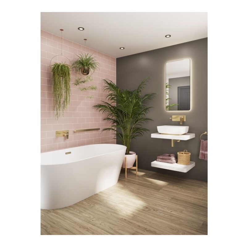 Abode Uno Single Towel Rail Brushed Brass