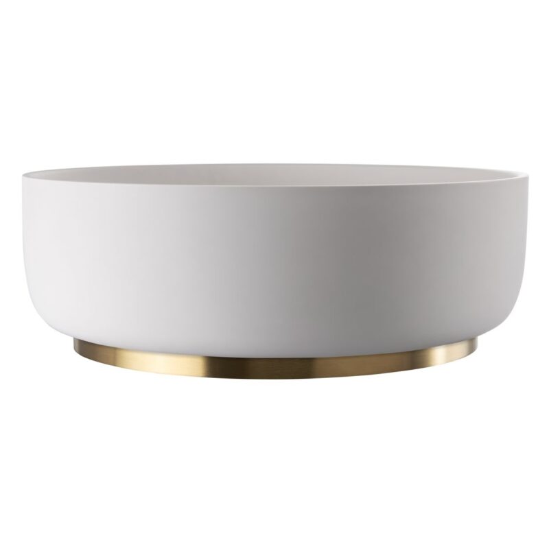 Abode Cava Round Basin Plinth Brushed Brass