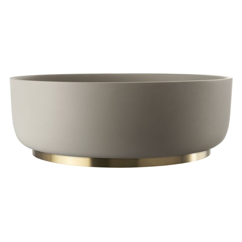 Abode Cava Round Basin Plinth Brushed Brass