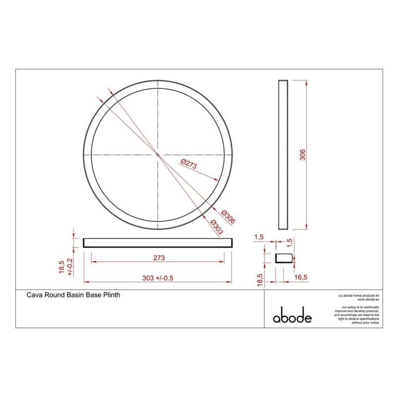 Abode Cava Round Basin Plinth Brushed Brass