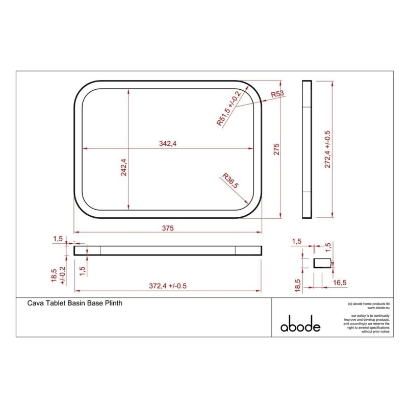 Abode Cava Tablet Basin Plinth Chrome