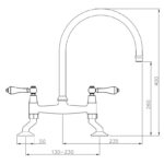 Abode Ludlow Kitchen Bridge Mixer Tap Chrome