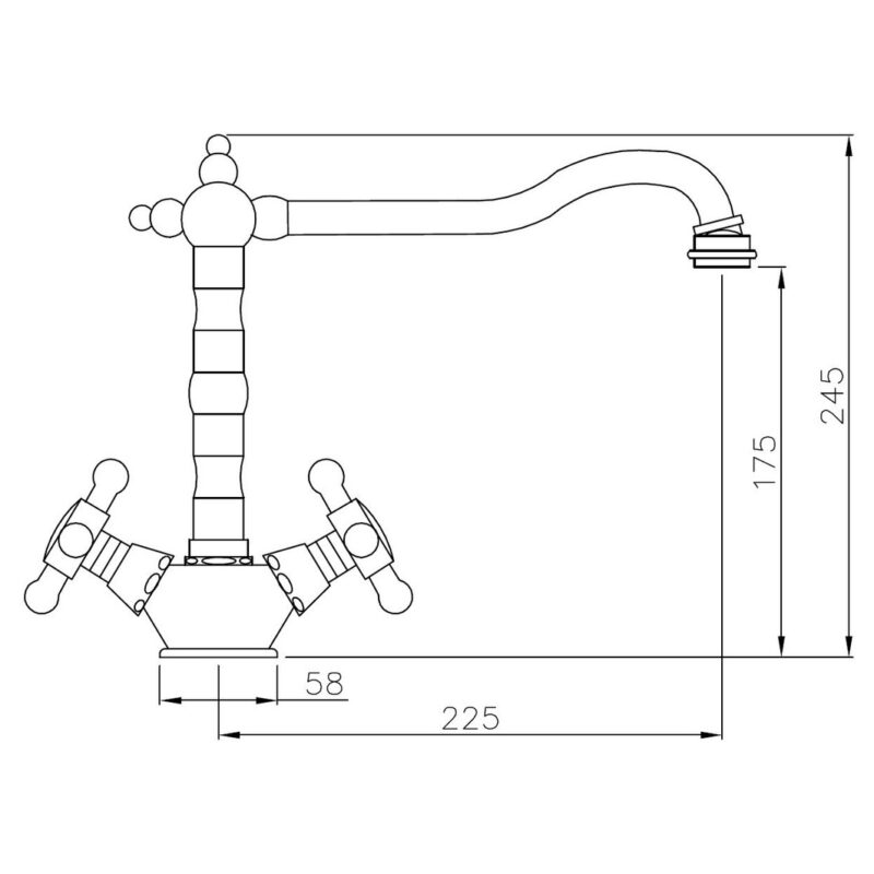 Abode Melford Monobloc Kitchen Mixer Tap Brushed Nickel