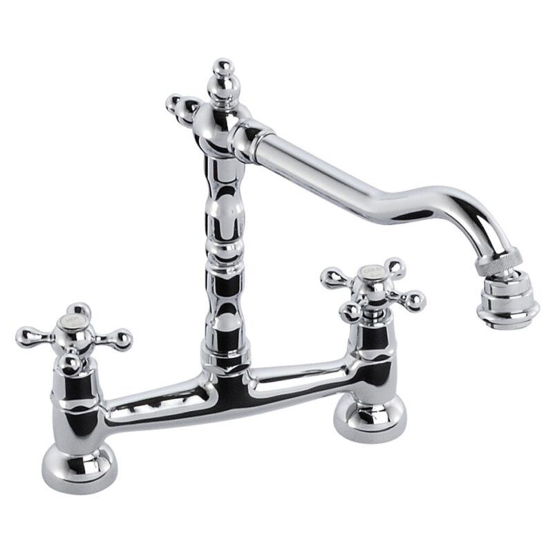 Abode Melford Kitchen Bridge Mixer Tap Chrome Abode Melford Kitchen Bridge Mixer Tap Chrome