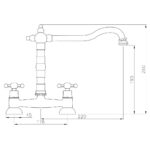Abode Melford Bridge Kitchen Mixer Tap Antique Brass