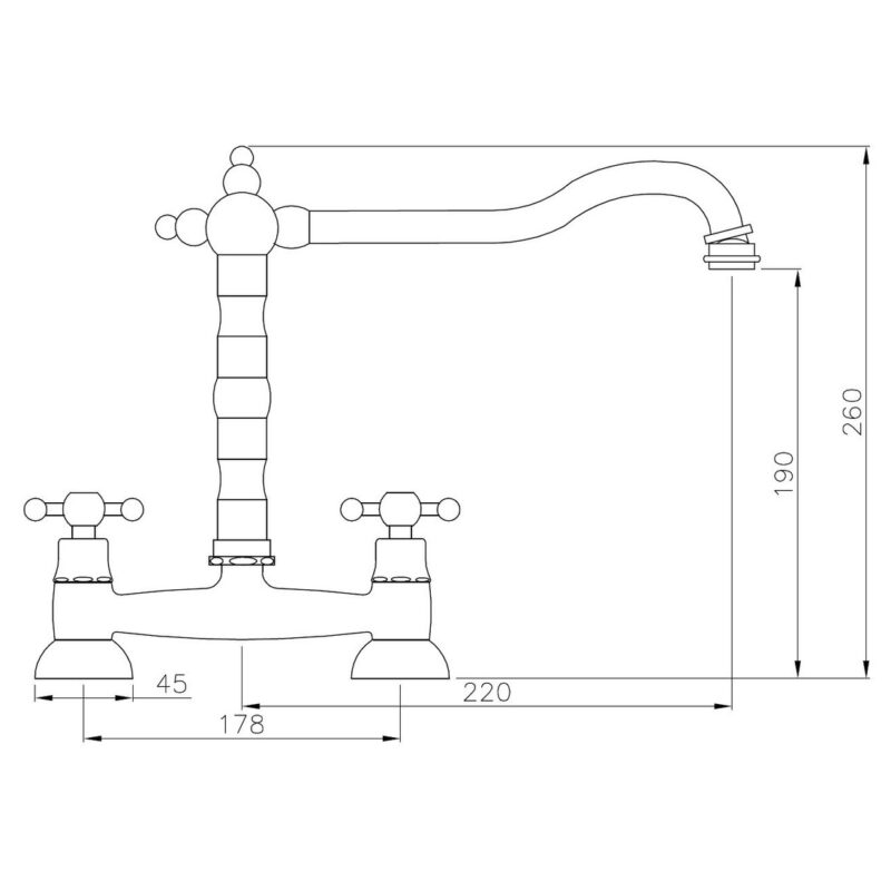 Abode Melford Bridge Kitchen Mixer Tap Brushed Nickel